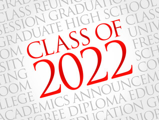 CLASS OF 2022 word cloud collage, education concept background