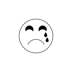 Crying icon. Sad mug icon illustration
