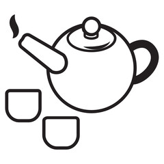 tea set line icon