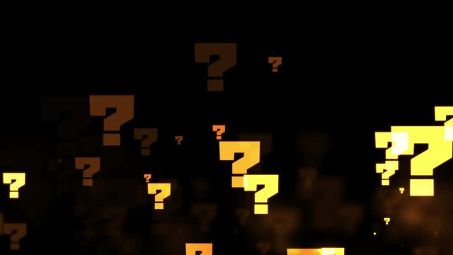 Image video of a golden question mark that can be used for business and quizzes 4K loop