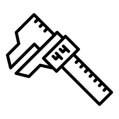 Digital micrometer ruler icon. Outline Digital micrometer ruler vector icon for web design isolated on white background
