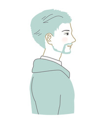 Side view Western wild man