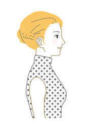 Side view Western beauty woman