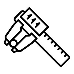 Digital micrometer scale icon. Outline Digital micrometer scale vector icon for web design isolated on white background