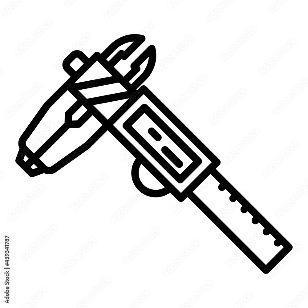 Poster digital micrometer control icon. outline digital micrometer control vector icon for web design isola
