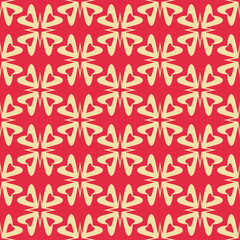 Trendy background pattern with decorative elements on a red background, wallpaper. Seamless pattern, texture. Vector illustration