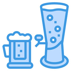 Beer blue line icon