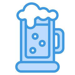 Beer blue line icon
