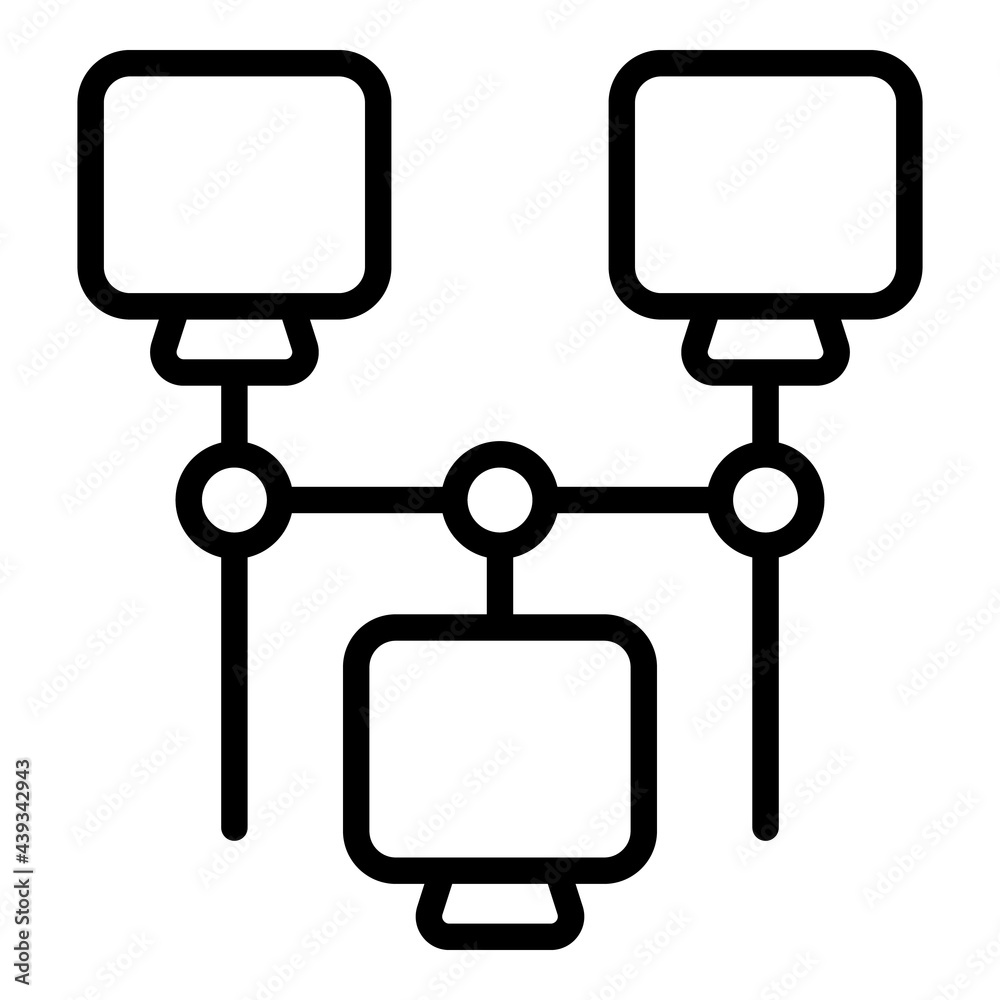 Poster network computer icon. outline network computer vector icon for web design isolated on white backgro