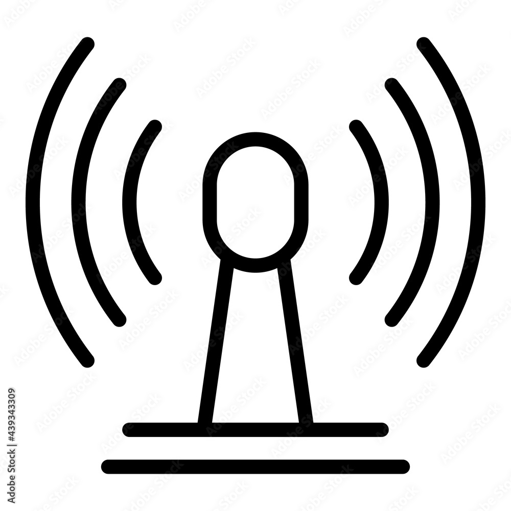 Poster wifi tower icon. outline wifi tower vector icon for web design isolated on white background