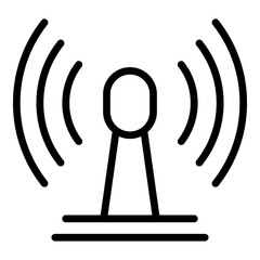 Wifi tower icon. Outline Wifi tower vector icon for web design isolated on white background