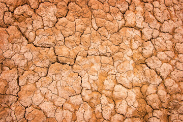 Dry cracked soil, desert and global warming background