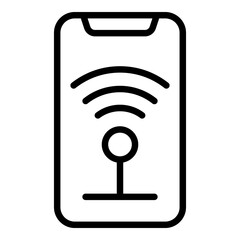 Wifi phone internet icon. Outline Wifi phone internet vector icon for web design isolated on white background