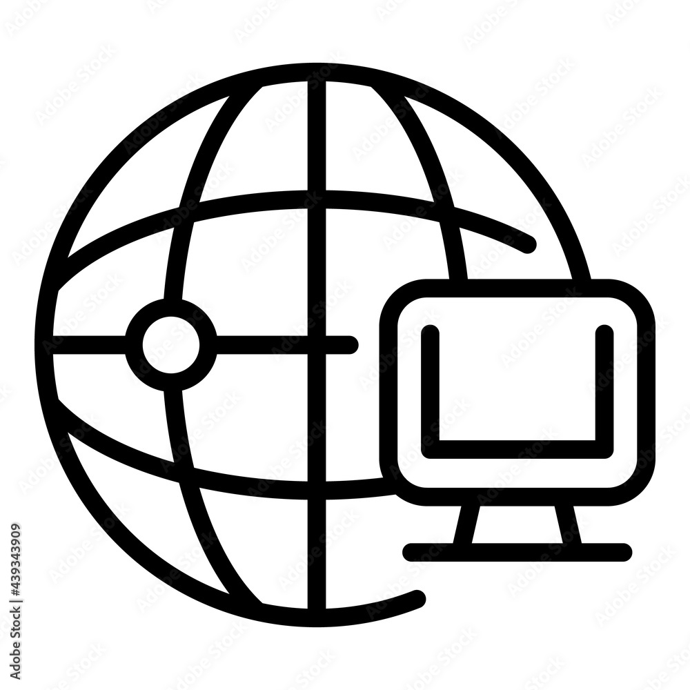 Poster global internet icon. outline global internet vector icon for web design isolated on white backgroun