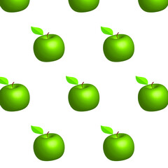 Apple-green pattern . On a white background . Textiles for packaging . Natural apple juice . 3 d . Seamless pattern with apples .