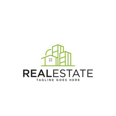 Fototapeta premium Real estate green line logo - Vector