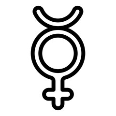 Gender identity hetero icon. Outline Gender identity hetero vector icon for web design isolated on white background