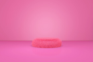 Background rendering with 3d podium and wall scene abstract background. 3D illustration, 3D rendering