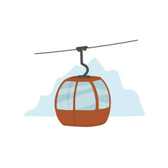 ski lift gondola isolated vector illustration graphic