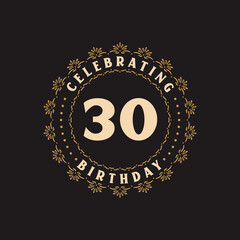 30 Birthday celebration, Greetings card for 30 years birthday
