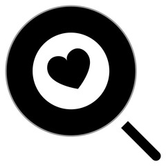 heart shape fired egg on the pan glyph icon