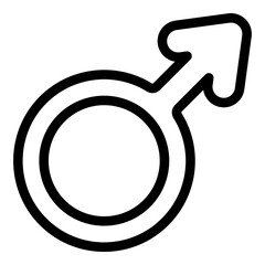 Gender identity male icon. Outline Gender identity male vector icon for web design isolated on white background