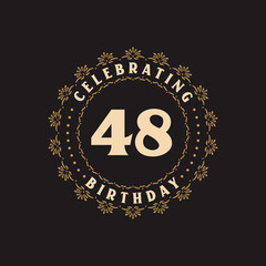 48 Birthday celebration, Greetings card for 48 years birthday
