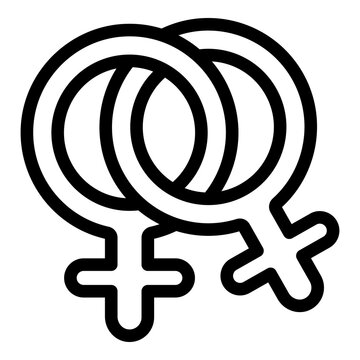 recommend clip art: Gender identity cis lesbian icon. Outline Gender identity cis lesbian vector icon for web design isolated on white background