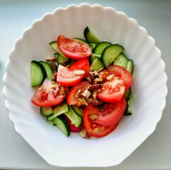 salad with tomatoes and cucumber