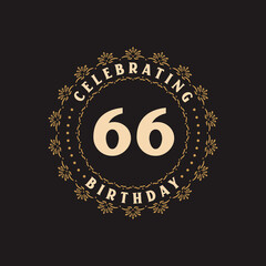 66 Birthday celebration, Greetings card for 66 years birthday