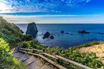 北海道　積丹　岩　海　積丹ブルー　島武意海岸