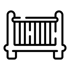 Baby crib icon. Outline Baby crib vector icon for web design isolated on white background