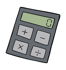 Cartoon vector illustration of calculator