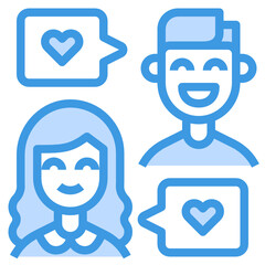 Message blue line icon