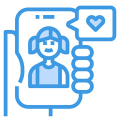 Message blue line icon
