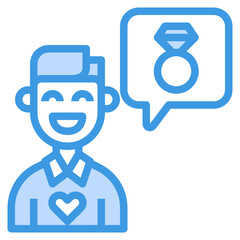 Proposal blue line icon