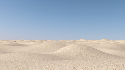 Desert with sky background. 3D illustration, 3D rendering