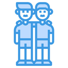 Sibling blue line icon