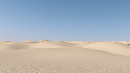 Desert with sky background. 3D illustration, 3D rendering	
