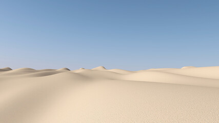 Desert with sky background. 3D illustration, 3D rendering	