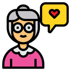 Grandmother line icon