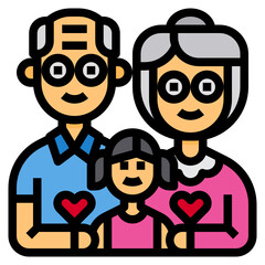 Grandparents line icon