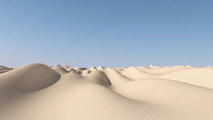 Desert with sky background. 3D illustration, 3D rendering