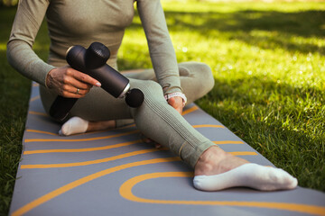 Athletes physical therapy. Massage Gun, Handheld Cordless Professional Percussion Deep Tissue Body Muscle Fascia Massager for Athletes. 
Yoga. Outdoor activity.