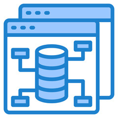 Obraz premium database blue style icon