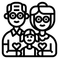 Grandparents line icon
