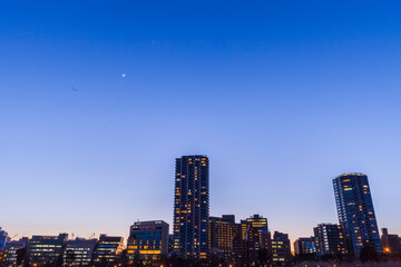 Obraz premium 東京都市風景 夕景