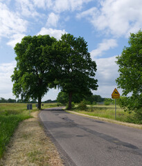 road with holes in the countryside