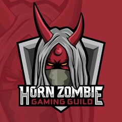 Horn Zombie E Sport Mascot Logo Design