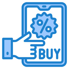 discount blue style icon